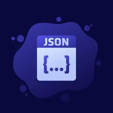 JSON file format icon, vector design 스톡 일러스트