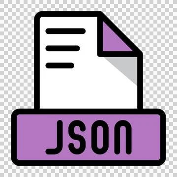 Json file icon colorful style design. document format text file icons, Extension Stock Illustration