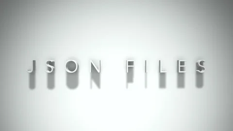 Json files 3D title animation with shadows on a white background Vídeos de archivo 297801987