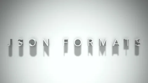 Json formats 3D title animation white text on a white background Vídeos de archivo 299758720