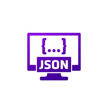 JSON icon with a computer Stockillustratie