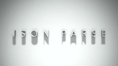 Json parse 3D title animation with shadows on a white background Stock Footage 297021017