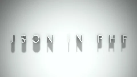 Json in php 3D title animation with shadows on a white background Stock Footage 297020909