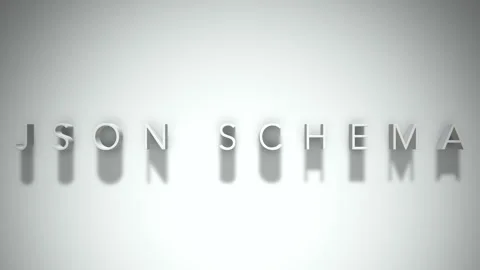 Json schema 3D title animation with shadows on a white background Stock Footage 297021007