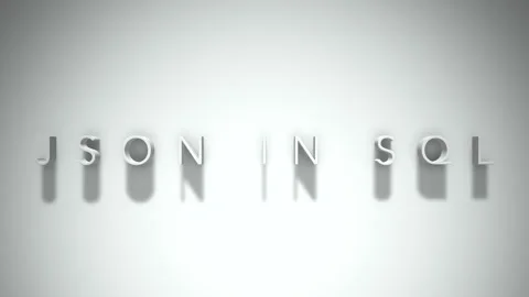 Json in sql 3D title animation with shadows on a white background Stock Footage 297020910