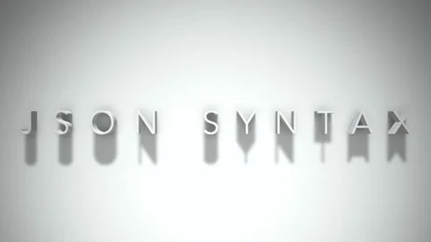 Json syntax 3D title animation with shadows on a white background Stock Footage 297021013