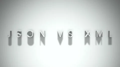 Json vs xml 3D title animation with shadows on a white background Stock Footage 297021114