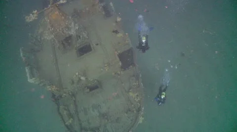 J.T divers stern Stock Footage 12560385