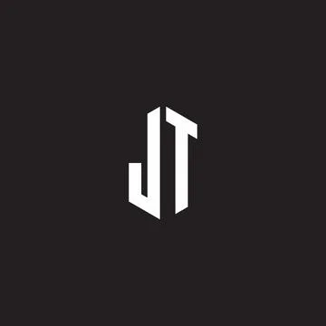 JT Logo monogram with hexagon shape style design template Illustrazione stock