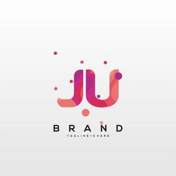 JU initial logo With Colorful template vector. Ilustração Stock