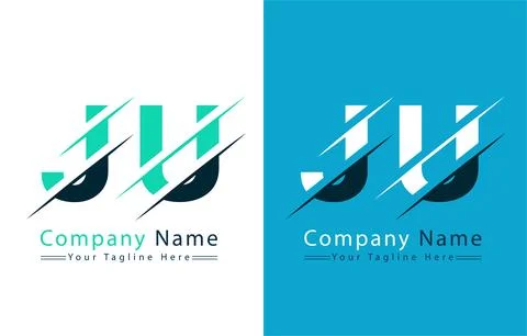 JU Letter Logo Vector Design Template Elements Illustrazione stock