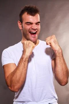 Jubilant man Stock Photos