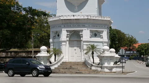 Jubilee Clock Tower in the George Town city, Malaysia Stock Footage 48207526