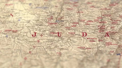 Judah Old Bible Map, Slider Shot Stock Footage 276352345