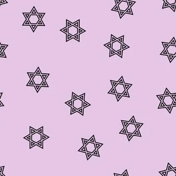 Judaism religion line seamless pattern Stock Illustration