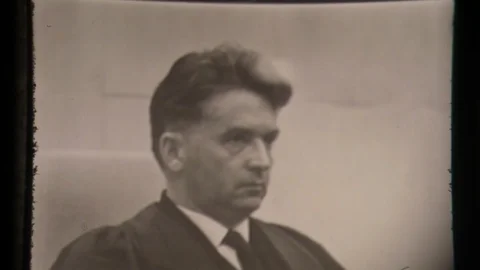 Judge Benjamin Halevy Adolf Eichmann Trial. Judges Moshe Landau, Benjamin Halevy Stock Footage 129991099