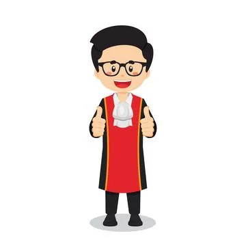 Judge Character Making Thumb Up Stock Illustration