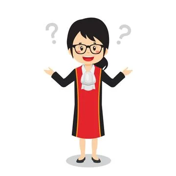Judge Confused with Question Mark Stock Illustration