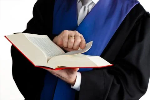 Judge in court with code Stock Photos