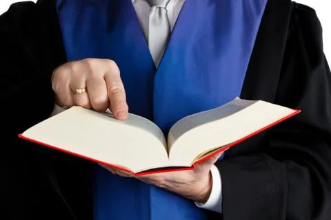 Judge in court with code Stock-Fotos