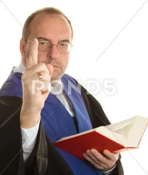 Judge in court with code Stock Photos