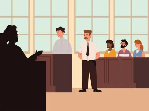 Judge during trial process Ilustração Stock