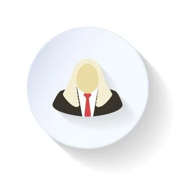 Judge flat icon Stock Illustration