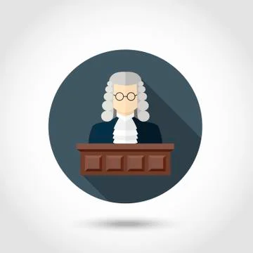 Judge flat icon Stock Illustration