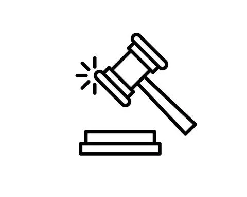 Judge gavel Icon Vector. Simple flat symbol. Perfect Black pictogram illustra Stock Illustration
