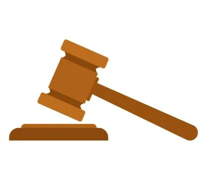 Judge or Auction Gavel icon in Flat style. Vector Illustration. Stock Illustration