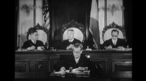 Judge speaking in supreme court Stock Footage