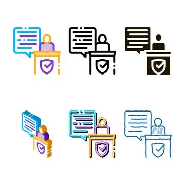Judgement document law icon forms vector Stock Illustration