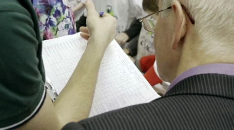 Judges at the event evaluate the results Stock-Footage 62948809