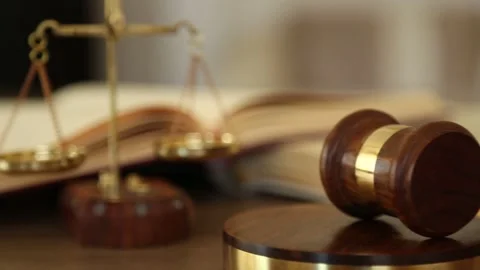 Judge's Gavel Striking Close Up Stock Footage 340775453