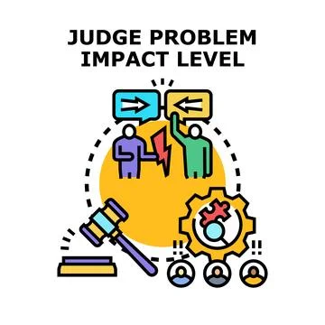 Judging problem impact level and dispute resolution Stock Illustration