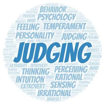 Judging typography word cloud create with the text only. 스톡 일러스트