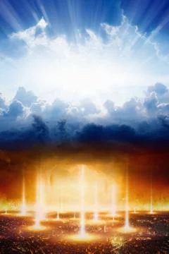 Judgment day, heaven and hell, good and evil, light and darkness 写真素材