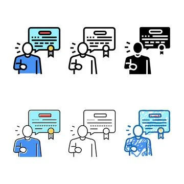 Judgment expert color multipack icon vector Stock Illustration