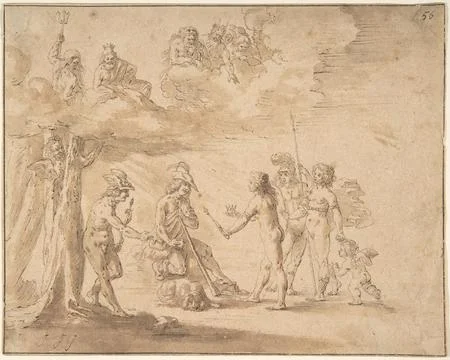 Judgment of Paris 17th century Anonymous, Dutch, 17th century Dutch. Judgme.. 스톡 일러스트