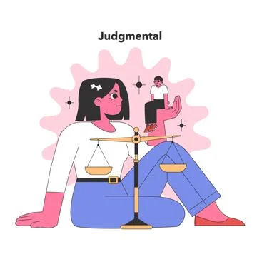 Judgmental Personality trait. . Flat vector illustration. イラスト素材