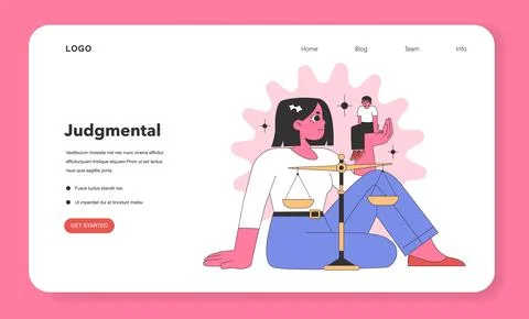 Judgmental Personality trait. . Flat vector illustration. イラスト素材