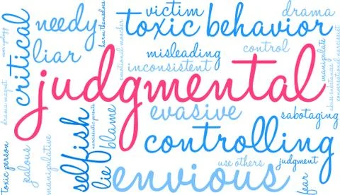 Judgmental Word Cloud Illustrazione stock