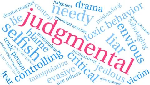 Judgmental Word Cloud Stock Illustration
