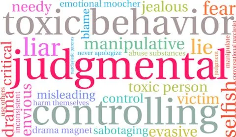 Judgmental Word Cloud Illustrazione stock
