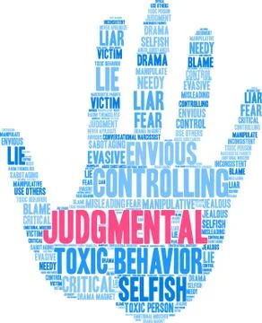 Judgmental Word Cloud Stock Illustration