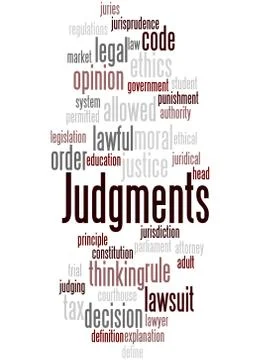 Judgments, word cloud concept Illustration