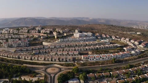 Judia and Samaria West Bank - Ariel settlement, Israel, 4k aerial drone view Stock Footage 158036853
