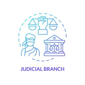 Judicial branch blue gradient concept icon Stock Illustration