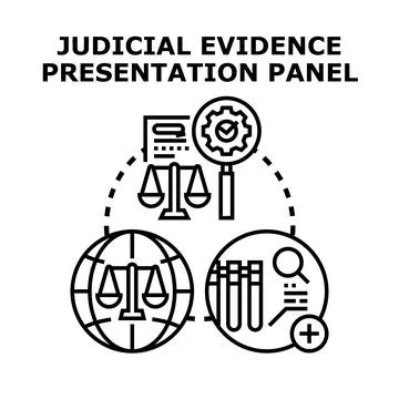 Judicial evidence presentation panel vector illustration Stock Illustration