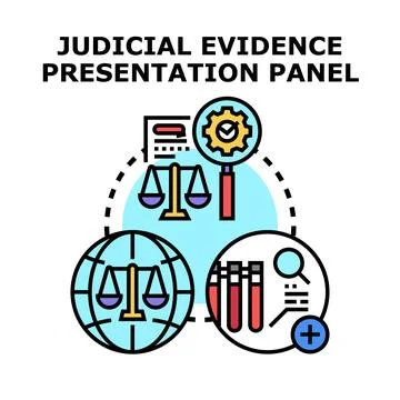 Judicial evidence presentation panel vector illustration Stockillustratie